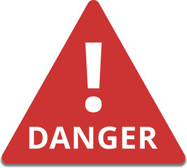 danger red triangle sign to alert about a hazard