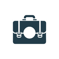 simple briefcase suitcase logo vector illustration template design