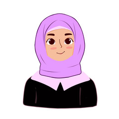 illustration of a woman wearing a hijab on her head