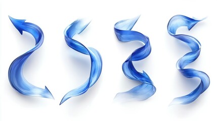 Fototapeta premium set of curved multi-colored arrows on a white background