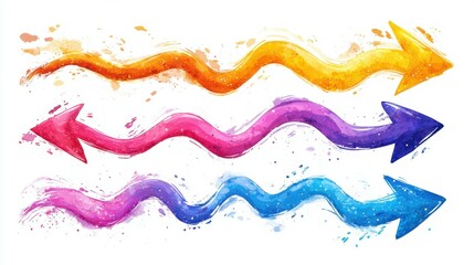 Fototapeta premium set of curved multi-colored arrows on a white background