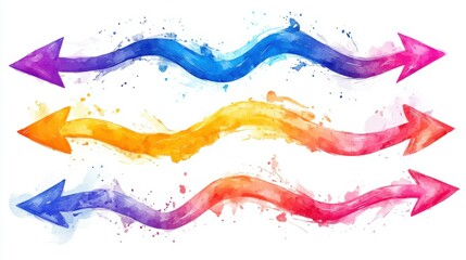 Fototapeta premium set of curved multi-colored arrows on a white background
