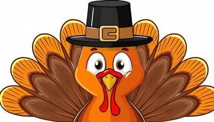 thanksgiving bird in a Pilgrim hat