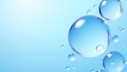 Bubbles floating in a clear blue sky