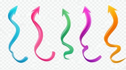 Obraz premium set of curved multi-colored arrows on a white background