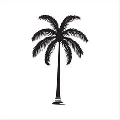 palm tress and water silhouette vector