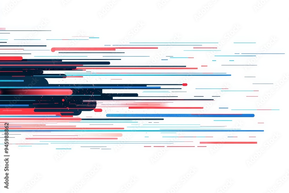 Aufkleber graphic design, poster and banner template with an abstract digital glitch pattern that consists of 