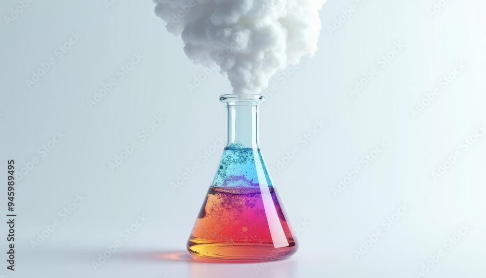 Poster chemistry in action a colorful reaction in a flask