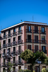 facade of a typical spanish building in Madrid