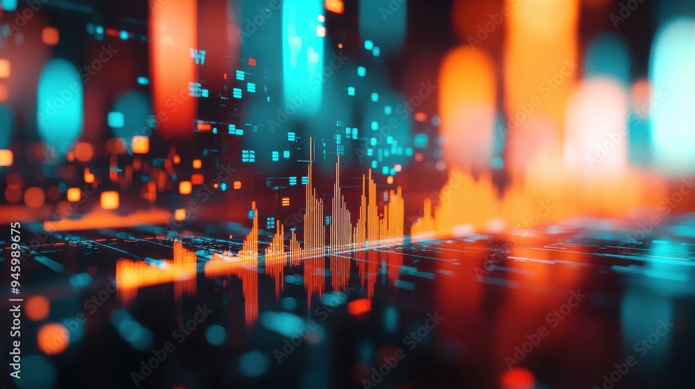 Aufkleber kaleidoscope effect: create a kaleidoscope using financial symbols and graphs, constantly shifting t