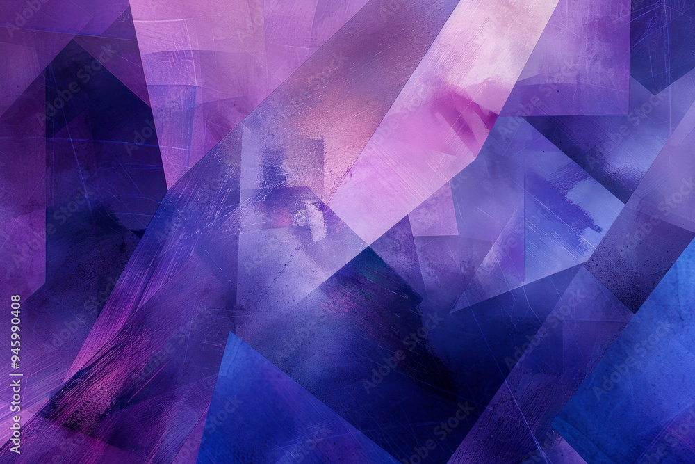 Poster surreal digital collage featuring angular shapes against a gradient background.