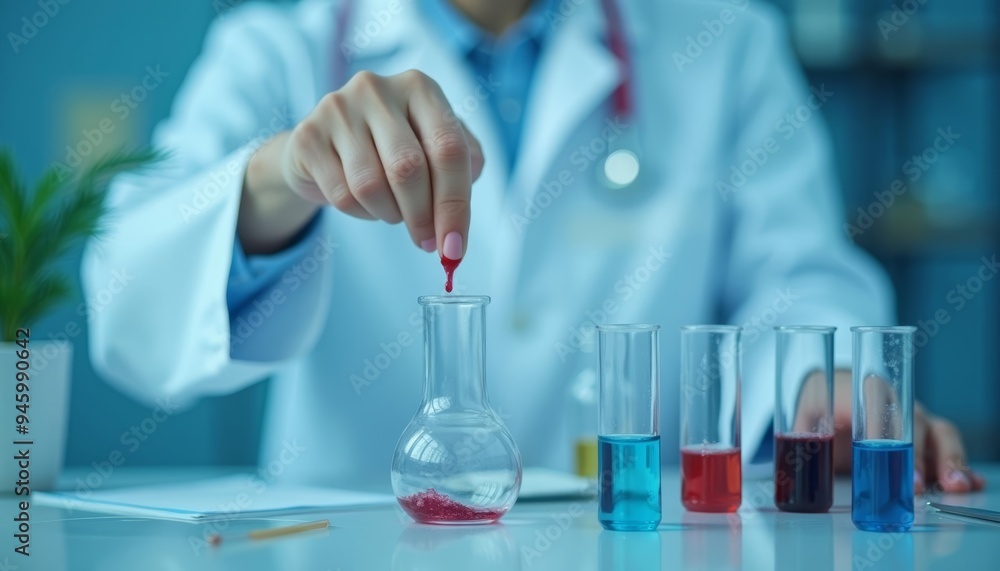 Aufkleber experimenting with precision a scientist at work