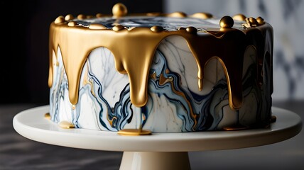 A creative and playful cake featuring edible images of your product, perfect for a product launch or promotional event.