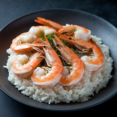 High-Impact Restaurant Menu Banner for Shrimp Fish Curry social media post Template design.