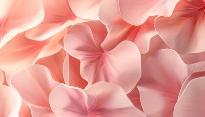 Soft blush pink abstract pattern resembling delicate petals with gentle light and shadow interplay, creating a tranquil ambiance.