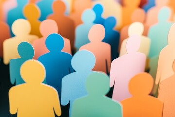 An organic pattern formed by simple human figures of different sizes and colors