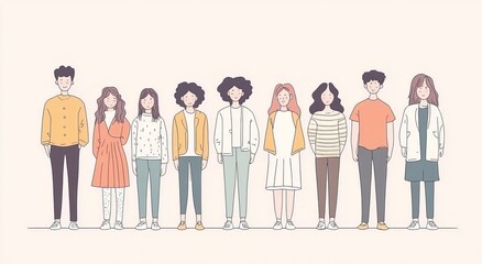 Various people standing together, illustrating the strength and diversity of individual identity
