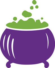 Halloween pot silhouette illustration.	