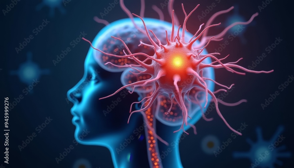 Aufkleber the brains neural network in 3d