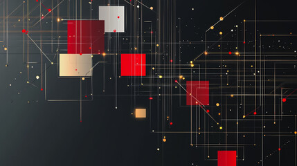 Abstract square business connection of lines from nodes It is connected to endless nodes and represents the innovation of communication in the network.

