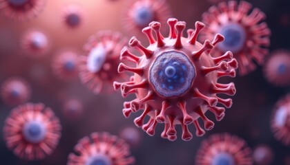 Fototapeta premium Viral Infection A CloseUp Look at the Coronavirus
