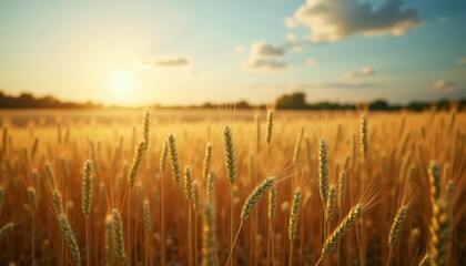 Fototapeta premium Harvests bounty under a golden sky