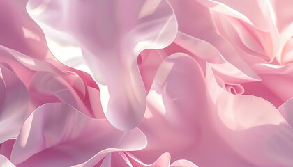 Soft blush pink abstract pattern resembling delicate petals with gentle light and shadow interplay, creating a tranquil ambiance.