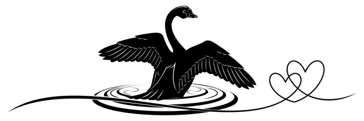 swan silhouette vector 