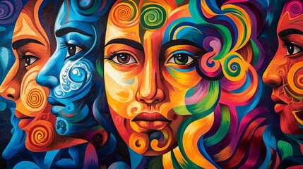 Vibrant Mural Celebrating Hispanic Heritage and Latin American Diversity