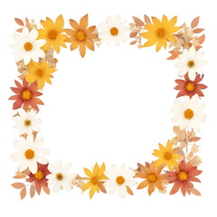 autumn frame with flowers