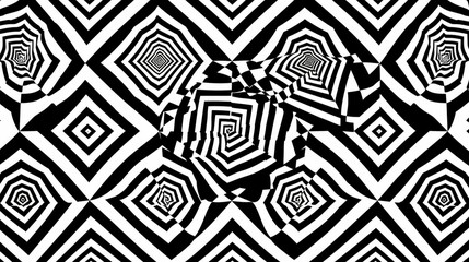 Geometric pattern with rotating squares creating a hypnotic effect