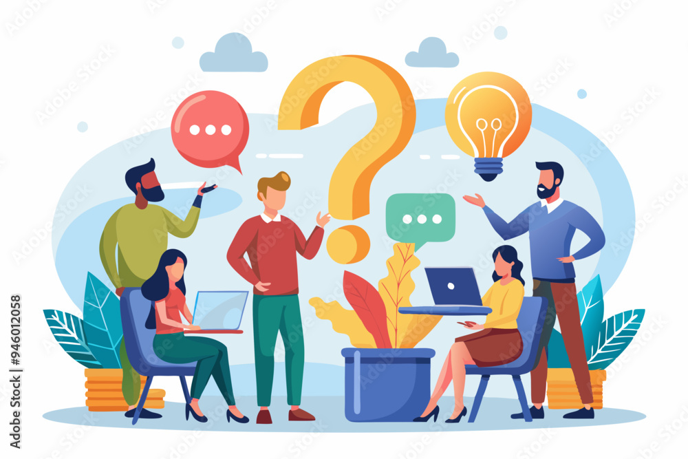 Poster question and answer, faq frequently asked questions, asking and reply to solve problem, help informa