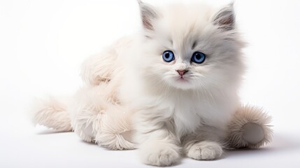 Adorable White Kitten with Blue Eyes