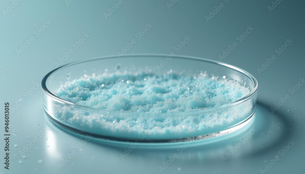 Poster pure sparkling substance in a lab flask