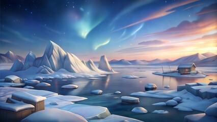 an arctic with cold conditions illustration background