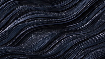 This serene zen garden features a black sand background with undulating wave patterns, creating a calming visual effect that invites relaxation and contemplation SEAMLESS PATTERN