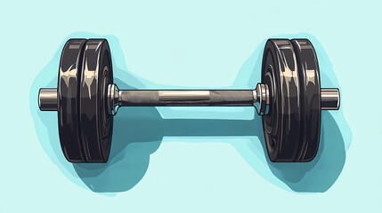 Naklejka premium Barbell Weights on a Blue Background