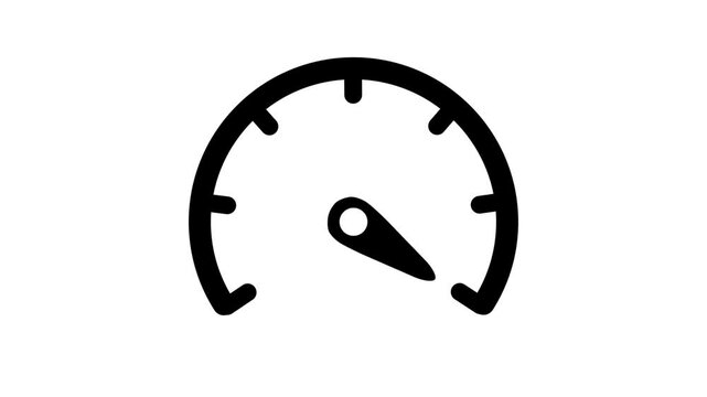 Speedometer icon, high performance racing increase and decrease animation. car dashboard concept.
