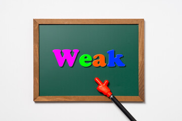 黒板に書かれたカラフルなWeakの文字