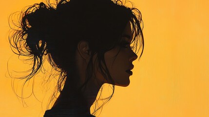 Naklejka premium silhouette portrait of woman