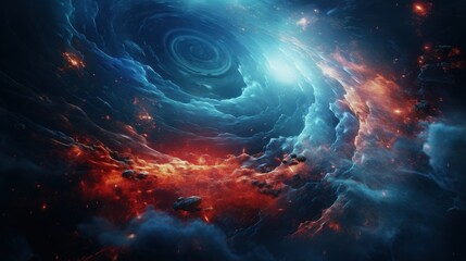 Cosmic Nebula: A Dance of Fire and Ice