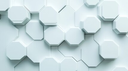 Close up of Modern White Geometric Hexagonal Pattern in Abstract Background Design. Ai generated image