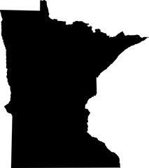 State of Minnesota Silhouette Outline Graphic Design with Transparent Background	