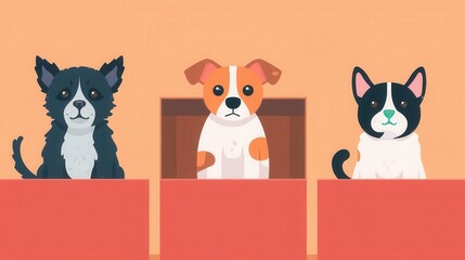 Pet relocation services, moving pets internationally, flat design illustration