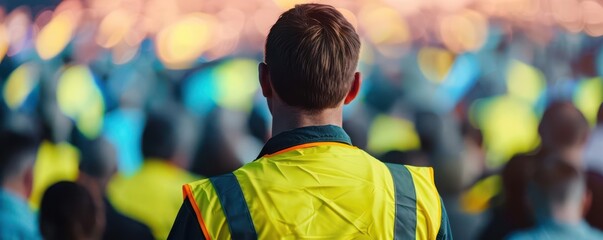 Security staff ensuring safety at a summer openair theater, event security, performance safety