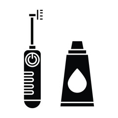 toothbrush icon vector on white background