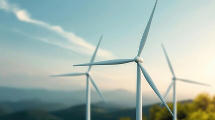 Fototapeta premium Renewable energy, negotiators discussing wind farm projects, flat design illustration