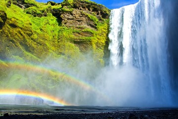 One of most beuatiful waterfalls in the world - Skogafoss, Iceland
