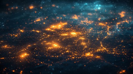 Naklejka premium Abstract Blue and Gold Sparkle Background