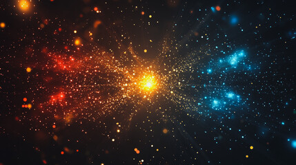 Fototapeta premium Abstract light explosion and network points, dot, earth's surface, digital background Innovation network points Earth's surface wave background digital wave information technology background